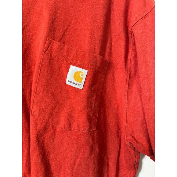 CARHARTT LOOSE FIT POCKET T-SHIRT ORANGE MENS L Cotton Poly Short Sleeve B20 - Picture 2 of 6